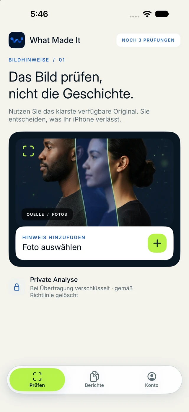 Bildauswahl von What Made It? auf dem iPhone