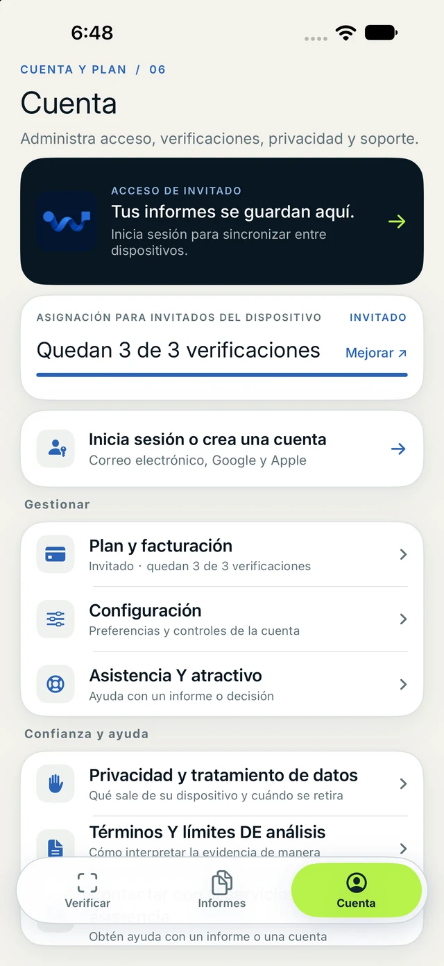 Cuenta y cuota de What Made It? en iPhone