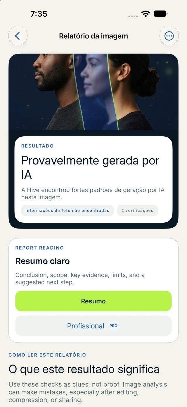 Relatório com sinais e limites